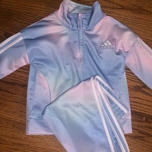 Adidas tracksuit tye dye pink/lavender blue 12M